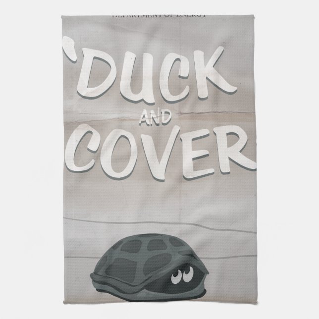 Duck & Cover Tea Towel (Vertical)