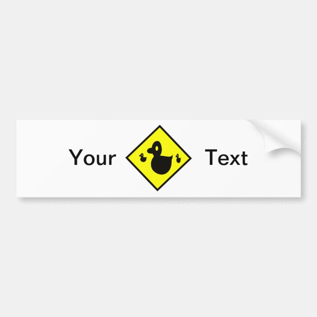 Duck Crossing Sign Bumper Sticker (Front)