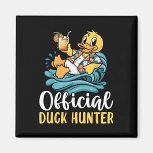 Duck Cruise Boat Tee Funny Rubber Duck Hunting Squ Magnet