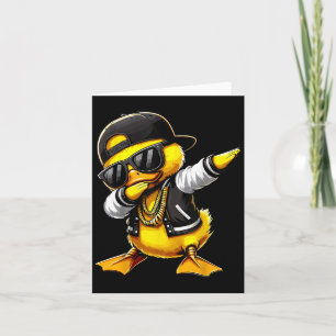 Duck Dabbing Funny Rubber Duck With Sungles Card