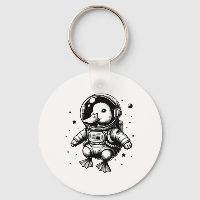 Duck Dad Mum Space - Astronaut Duck  Key Ring (Front)