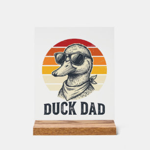 Duck Dad Vintage Duck Sunglasses Vector Shirt Desi Acrylic Sign