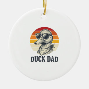 Duck Dad Vintage Duck Sunglasses Vector Shirt Desi Ceramic Tree Decoration