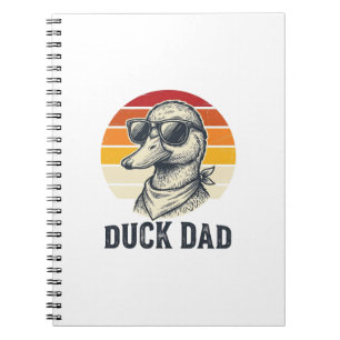 Duck Dad Vintage Duck Sunglasses Vector Shirt Desi Notebook