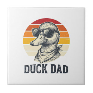 Duck Dad Vintage Duck Sunglasses Vector Shirt Desi Tile