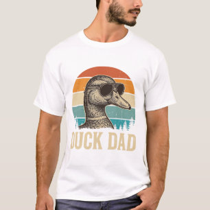 Duck Dad Vintage Engraving Retro Sunset Shirt Desi