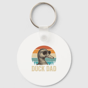 Duck Dad Vintage Engraving Retro Sunset Shirt Desi Key Ring