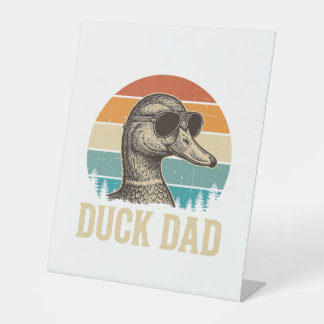 Duck Dad Vintage Engraving Retro Sunset Shirt Desi Pedestal Sign