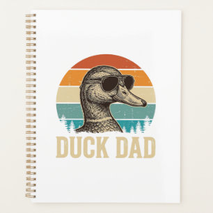 Duck Dad Vintage Engraving Retro Sunset Shirt Desi Planner
