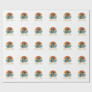 Duck Dad Vintage Engraving Retro Sunset Shirt Desi Wrapping Paper