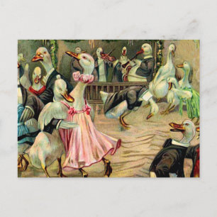 Duck Dancing in a Nightclub Postcard