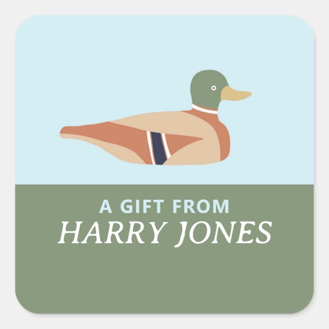DUCK DECOY SQUARE STICKER (Front)