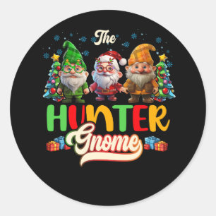 Duck Deer Hunter Gnome Hunting Family Matching Chr Classic Round Sticker