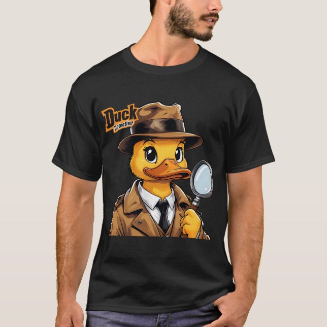 Duck Detective in Brown Trench Coat T-Shirt (Front)