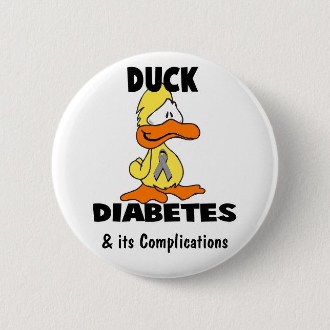 Duck Diabetes - Customised 6 Cm Round Badge (Front)