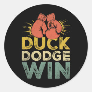 Duck Dodge Win Boxer Sports Strength Gym Athlete B Classic Round Sticker