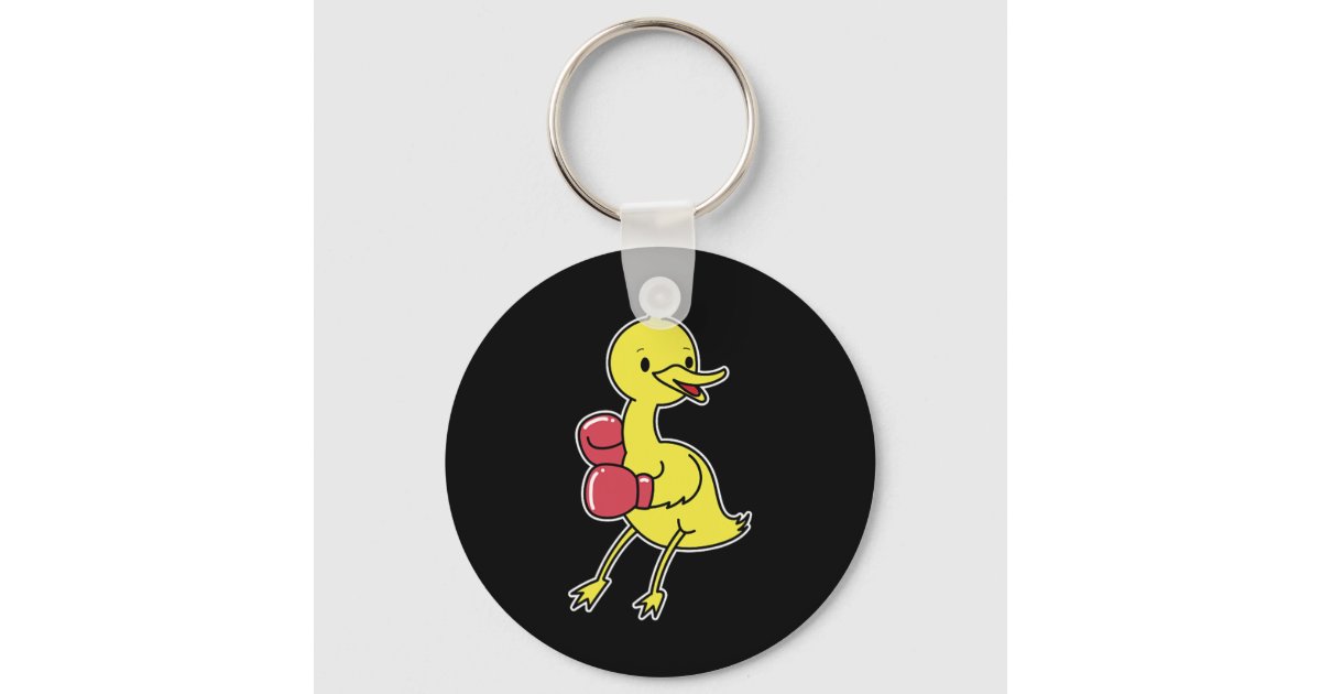 Duck Does Boxing Key Ring | Zazzle