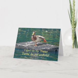DUCK DOING HAPPY DANCE BIRTHDAY CARD