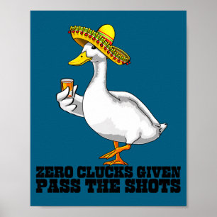 Duck drinking cinco de mayo sombrero party shot poster