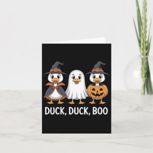 Duck Duck Boo Funny Duck Pumpkin Retro Men Women H Card