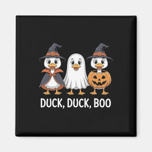 Duck Duck Boo Funny Duck Pumpkin Retro Men Women H Magnet