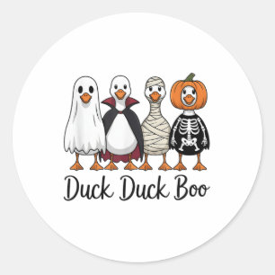 Duck Duck Boo Funny Goose Halloween Costume _1 Classic Round Sticker