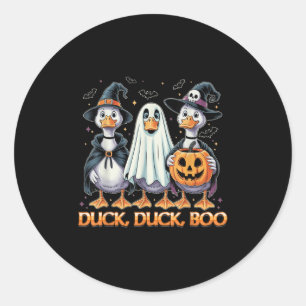 Duck Duck Boo Funny Halloween Costume Duck  Classic Round Sticker