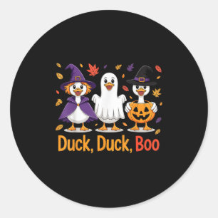 Duck Duck Boo Funny Halloween Costume Duck  Classic Round Sticker