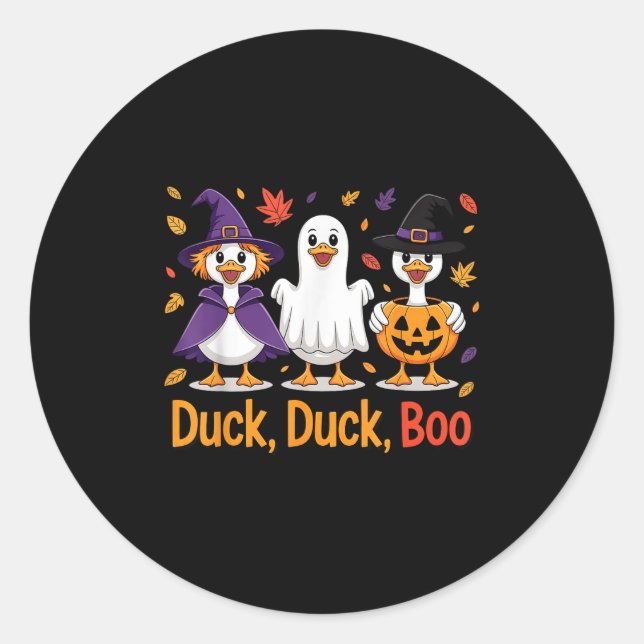 Duck Duck Boo Funny Halloween Costume Duck  Classic Round Sticker (Front)