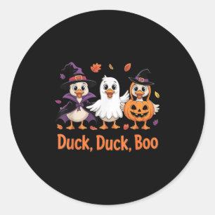 Duck Duck Boo Funny Halloween Costume Duck  Classic Round Sticker
