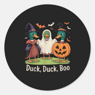 Duck Duck Boo Funny Halloween Costume Duck  Classic Round Sticker
