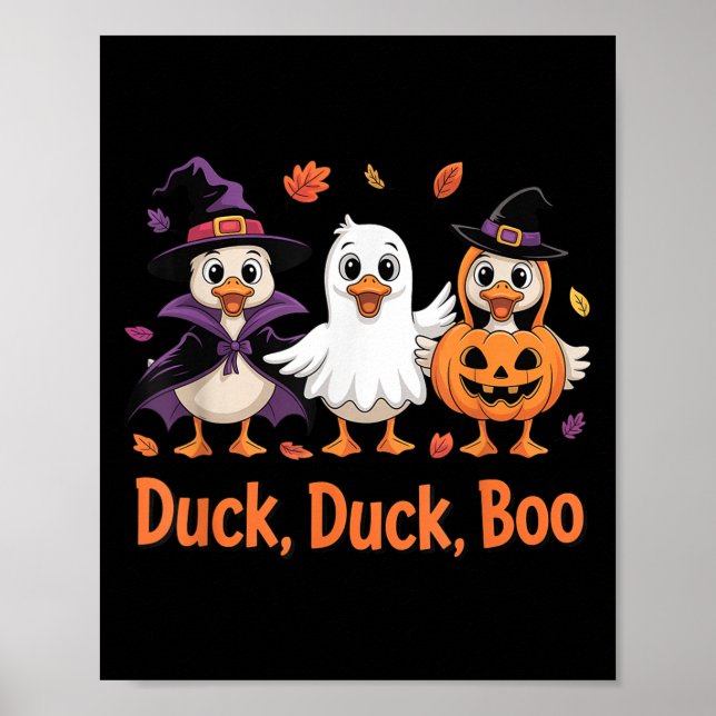 Duck Duck Boo Funny Halloween Costume Duck  Poster (Front)