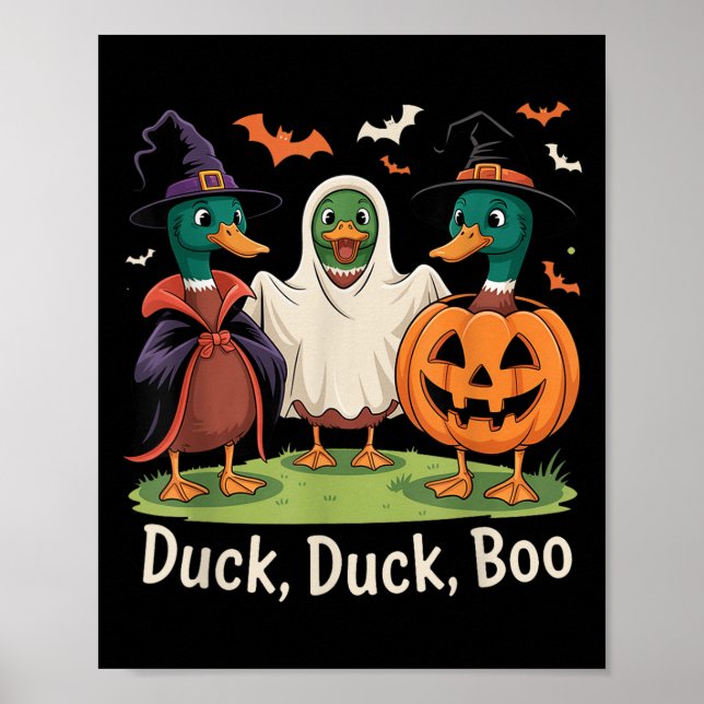 Duck Duck Boo Funny Halloween Costume Duck  Poster (Front)