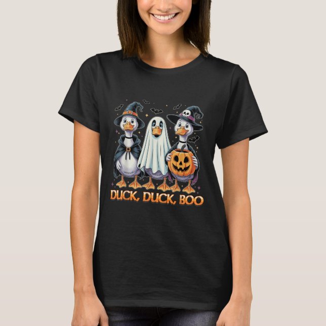 Duck Duck Boo Funny Halloween Costume Duck  T-Shirt (Front)