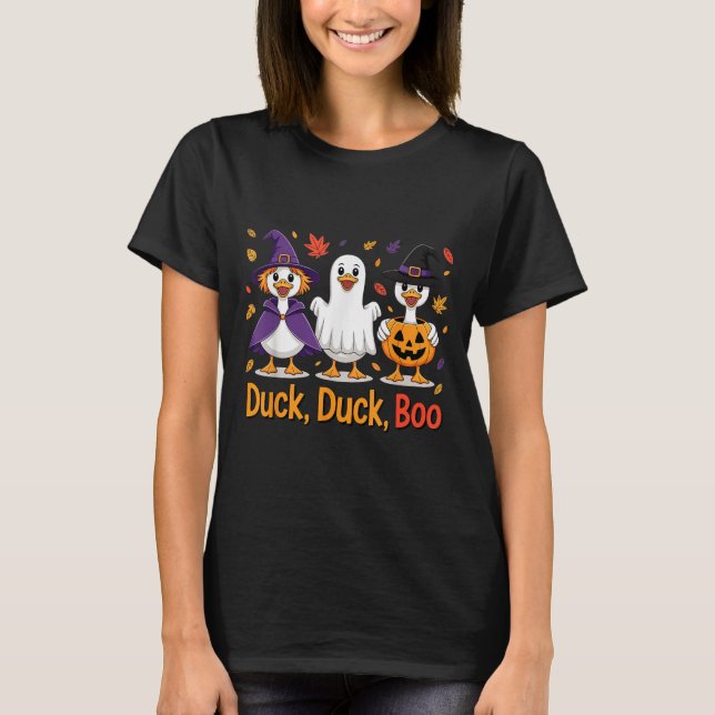 Duck Duck Boo Funny Halloween Costume Duck  T-Shirt (Front)