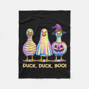 Duck Duck Boo Funny Halloween Costume Spooky Goose Fleece Blanket