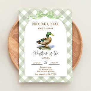 Duck Duck Deuce Mallard Duck Birthday Invitation