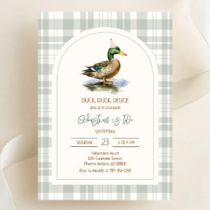 Duck Duck Deuce Mallard Duck Birthday Invitation