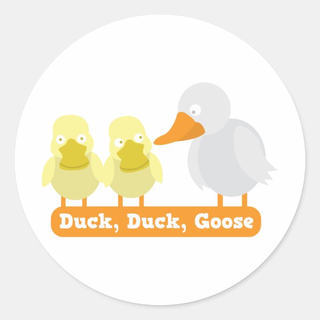 duck duck goose classic round sticker (Front)