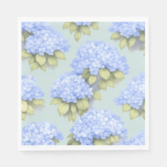 Duck Egg Blue Hydrangea Standard Luncheon Napkins (Front)