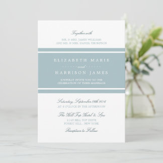 Duck Egg Blue Modern Wedding Invitation