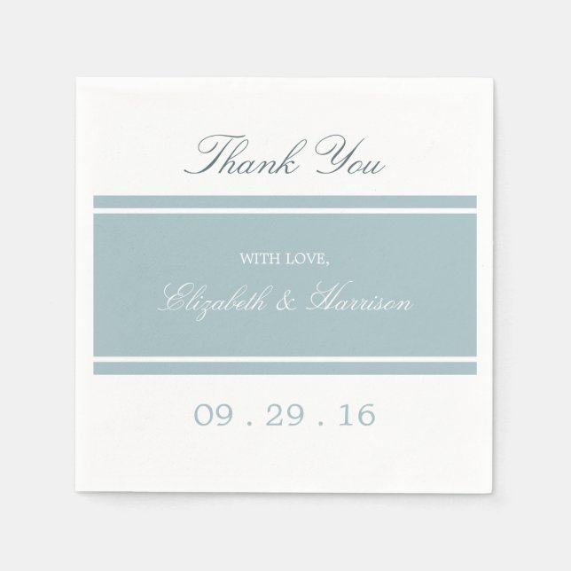 Duck Egg Blue Modern Wedding Napkin (Front)