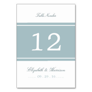 Duck Egg Blue Modern Wedding Table No. Number