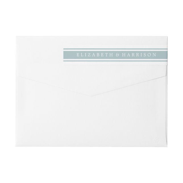 Duck Egg Blue Modern Wedding Wrap Around Label (Back)