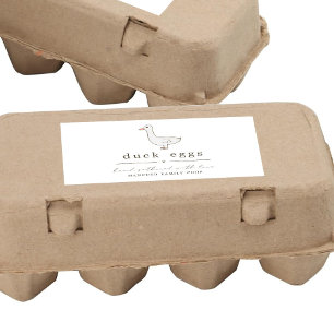 Duck Egg Carton Label Personalise for Farm, Coop