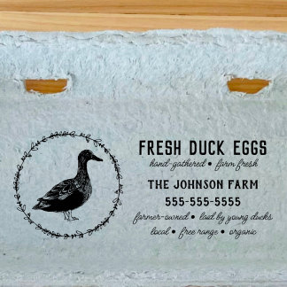 Duck Family Farm Name Egg Carton Rubber Stamp