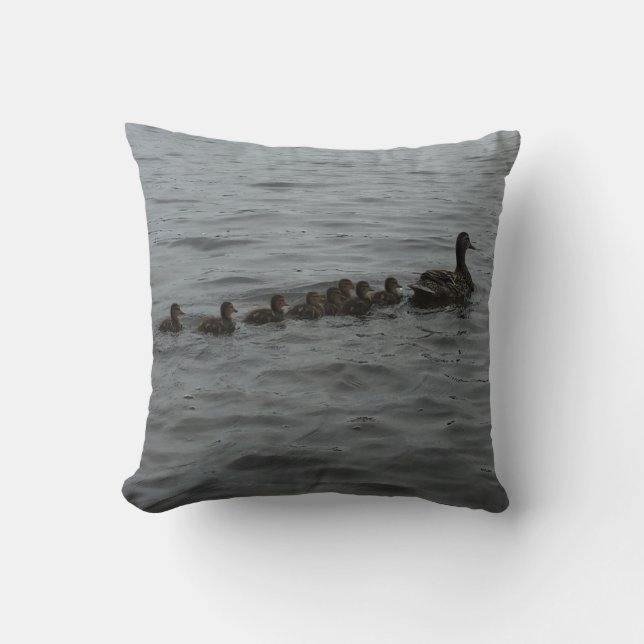 Duck Family Throw Pillow (Front)