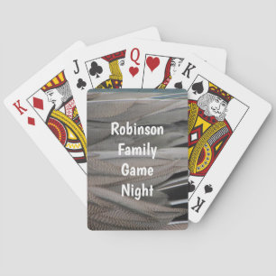 Duck Feather Photo Modern Black Grey Nature Playing Cards