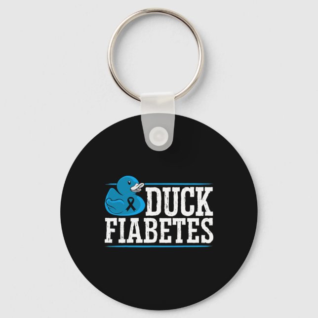 Duck Fiabetes Diabetes Awareness Month Insulin Pan Key Ring (Front)