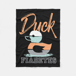 Duck Fiabetes  Fleece Blanket